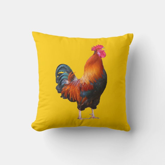 Rooster Crowing Pillow Kissen (Vorderseite)