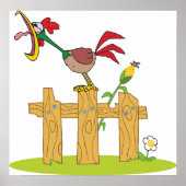 Rooster Crowing Poster (Vorne)
