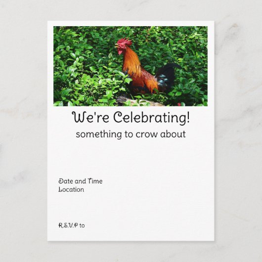 Rooster Crowing Postkarte (Vorderseite)