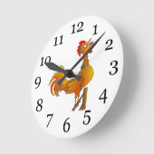 Rooster crowing runde wanduhr (Winkel)