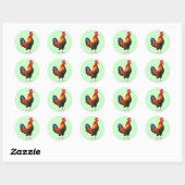 Rooster Crowing Stickers (Blatt)