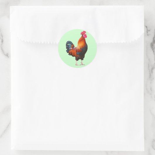 Rooster Crowing Stickers (Tasche)