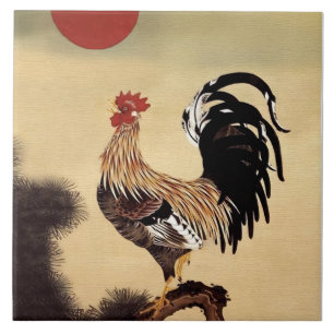 Rooster Crowing von Ito Jakuchu Fliese