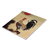Rooster Crowing von Ito Jakuchu Fliese (Seite)