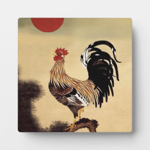 Rooster Crowing von Ito Jakuchu Fotoplatte