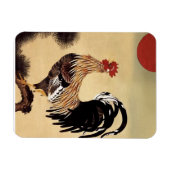 Rooster Crowing von Ito Jakuchu Magnet (Horizontal)