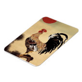 Rooster Crowing von Ito Jakuchu Magnet (Linke Seite)