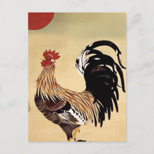 Rooster Crowing von Ito Jakuchu Postcard Postkarte