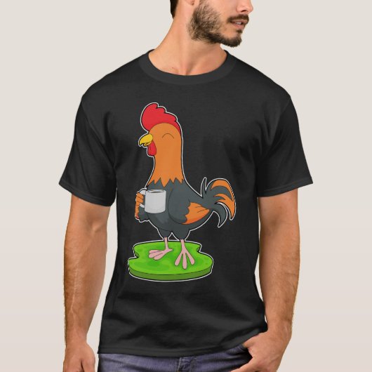 Rooster-Cup-Kaffee T-Shirt (Vorderseite)