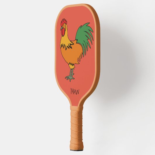 Rooster Custom Monogramm Pickleball Schläger (Links)