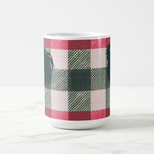 Rooster Customizable Gingham Farmhouse Kaffeetasse (Mittel)