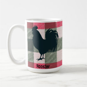 Rooster Customizable Gingham Farmhouse Kaffeetasse