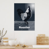 Rooster Dark Blue Kitchen Wall Art - Poster (Küche)
