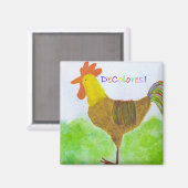 Rooster DeColores Magnet (Vorderseite/Rückseite)