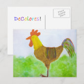 Rooster ~ DeColores Postkarte (Vorne/Hinten)