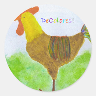 Rooster DeColores Stickers