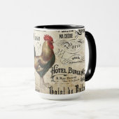 Rooster der Vintagen Dekoupage von Paris Tasse (VorderseiteRechts)