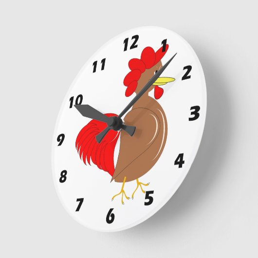 Rooster Design Runde Wanduhr (Winkel)