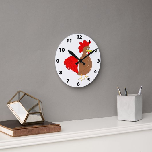 Rooster Design Runde Wanduhr (Büro)