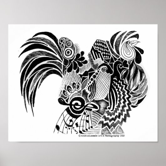 Rooster Doodle Poster (Vorne)