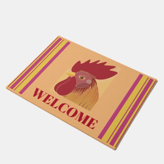 Rooster Doormat Fußmatte (Schrägansicht)