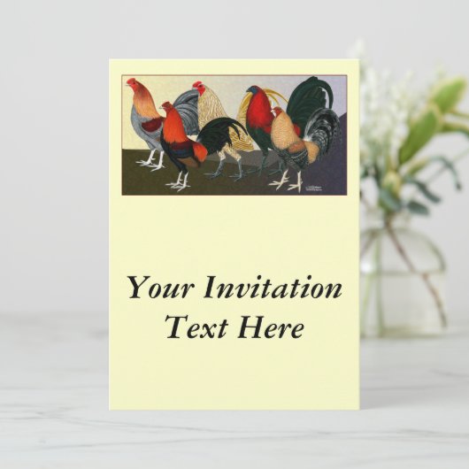 Rooster Dream Team Einladung (Stehend Vorderseite)