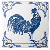 Rooster, Dutch Delft Look Fliese (Vorderseite)