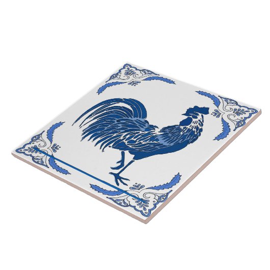Rooster, Dutch Delft Look Fliese (Seite)