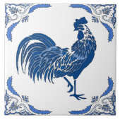Rooster, Dutch Delft Look Keramik Tile Fliese (Vorderseite)