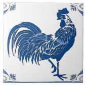 Rooster, Dutch Delft Look Keramik Tile Fliese (Vorderseite)