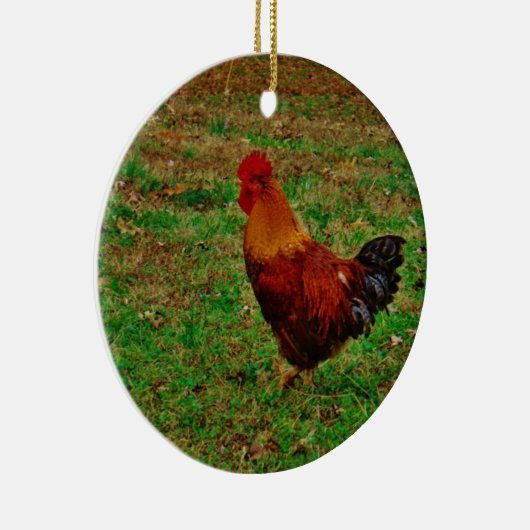 Rooster Facing Verlassen Keramikornament (Rechts)