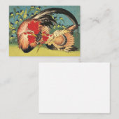 Rooster Family Fine Art Mitteilungskarte (Vorne/Hinten)