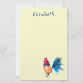 Rooster farbige Aquarellbilder Briefpapier (Vorderseite)