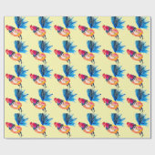 Rooster farbige Aquarellbilder Geschenkpapier (Flach)