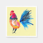 Rooster farbige Aquarellbilder Serviette (Vorderseite)