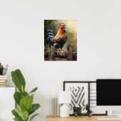 Rooster Farm Animal Art Print Poster (Heimbüro)
