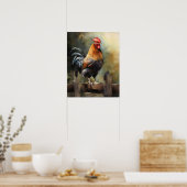 Rooster Farm Animal Art Print Poster (Küche)