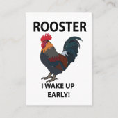 Rooster Farm Animal I Weckte auf Frühfrischer-Rund Visitenkarte (Vorderseite)