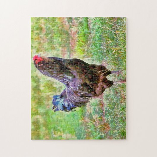 Rooster Farm Art Chicken Art Puzzle (Vertikal)