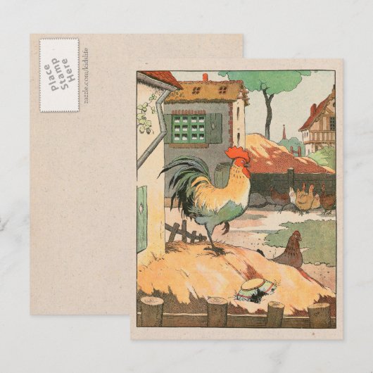 Rooster Farm Yard Postkarte (Vorne/Hinten)