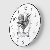 Rooster Farmhouse Wohngestaltung Große Wanduhr (Winkel)