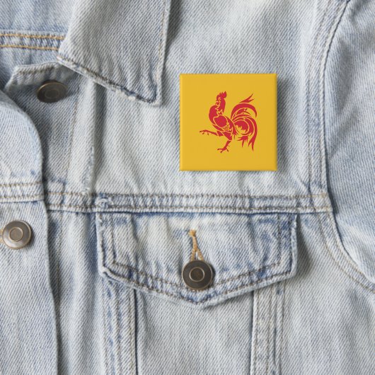 Rooster (Flagge Walloniens) Button (Beispiel)