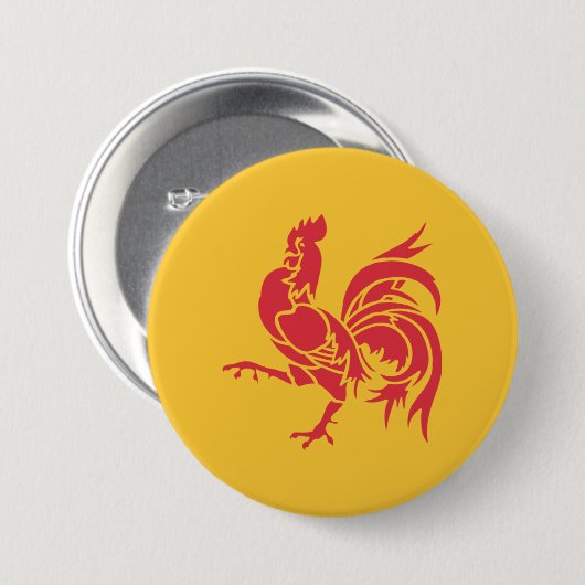 Rooster (Flagge Walloniens) Button (Vorne & Hinten)