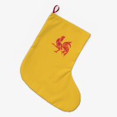 Rooster (Flagge Walloniens) Großer Weihnachtsstrumpf (Vorderansicht (hängend))