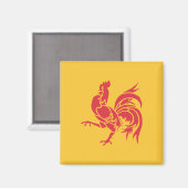 Rooster (Flagge Walloniens) Magnet (Vorderseite/Rückseite)