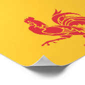 Rooster (Flagge Walloniens) Poster (Ecke)