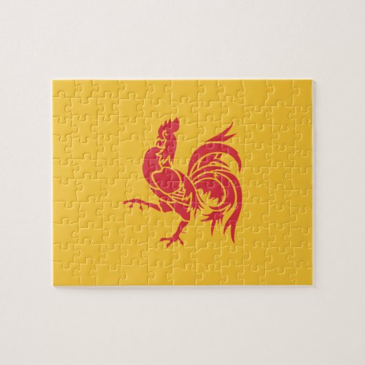 Rooster (Flagge Walloniens) Puzzle (Horizontal)