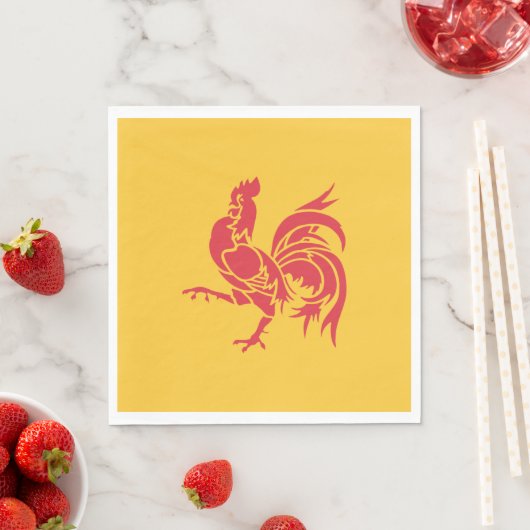 Rooster (Flagge Walloniens) Serviette (Beispiel)