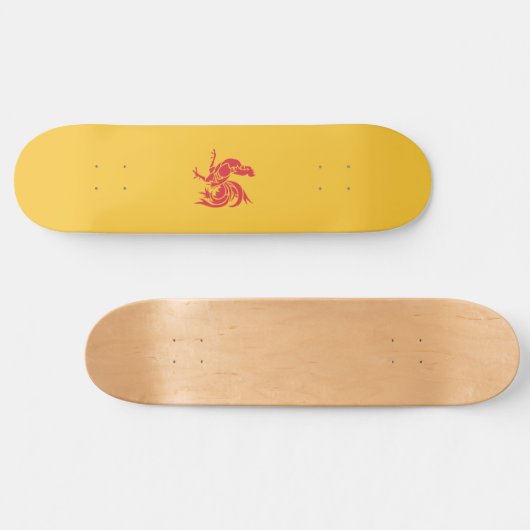Rooster (Flagge Walloniens) Skateboard (Horizontal)