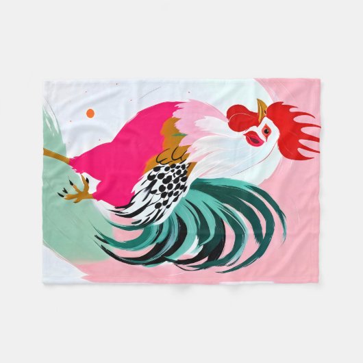 Rooster Fleecedecke (Vorderseite (Horizontal))